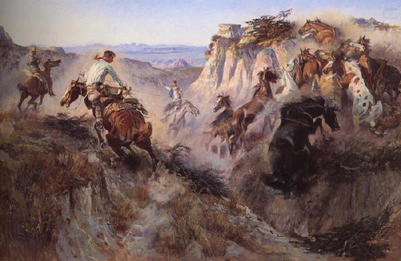Some people chase the bronchos, Charles M Russell